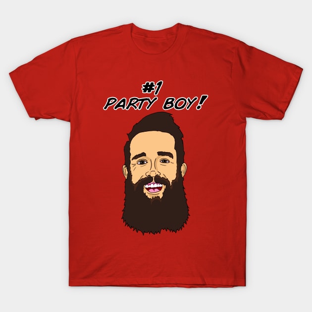 #1 Party Boy T-Shirt by Fergal_Quigley